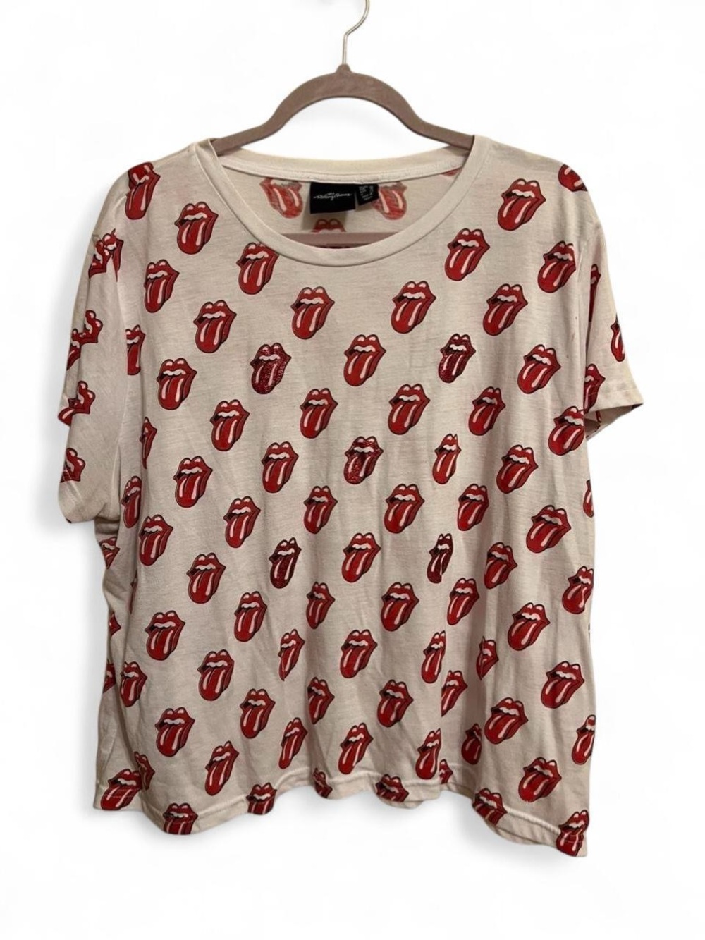 Graphic Tee with Red Tongue Print